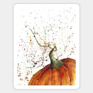 Colorful Splashed Pumpkin - Halloween Fall Watercolor Illustration Magnet